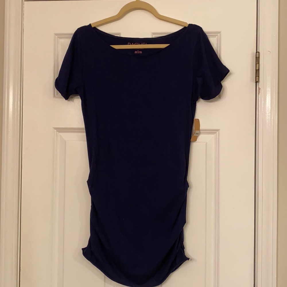 Blue t shirt style cotton stretch cover up